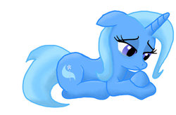 Size: 600x393 | Tagged: safe, artist:datfriskypickle, trixie, pony, unicorn, g4, female, mare, sad, solo