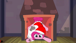 Size: 1333x750 | Tagged: safe, artist:ggumbaramggun, pinkie pie, g4, christmas, hat, santa hat