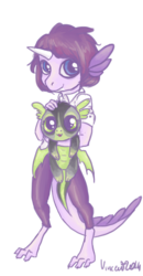 Size: 626x1200 | Tagged: safe, artist:vautaryt, oc, oc only, oc:obsidian, dracony, hybrid, anthro, anthro oc, interspecies offspring, offspring, parent:rarity, parent:spike, parents:sparity, plushie, solo, spike plushie