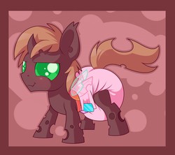 Size: 1280x1135 | Tagged: safe, artist:cuddlehooves, oc, oc only, oc:shin, changeling, nymph, diaper, foal, poofy diaper