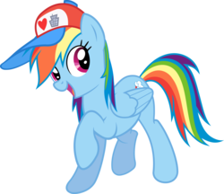 Size: 8000x6905 | Tagged: safe, artist:slb94, rainbow dash, g4, absurd resolution, baseball cap, female, hat, simple background, solo, transparent background, vector