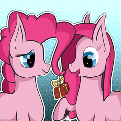 Size: 3999x4000 | Tagged: safe, artist:misterjuly, pinkie pie, earth pony, pony, g4, duo, pinkamena diane pie, self ponidox