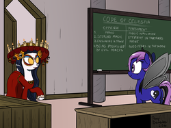 Size: 2759x2069 | Tagged: safe, artist:pony-berserker, oc, oc:saphire, flutter pony, chalkboard, crossover, high res, la muerte, ponified, the book of life, trollestia