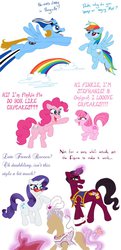 Size: 623x1282 | Tagged: safe, artist:ladykeane, pinkie pie, rainbow dash, rarity, earth pony, pegasus, pony, unicorn, g4, crossover, lazytown, pink, ponified, robbie rotten, sportacus, stephanie, stephanie meanswell, stepony