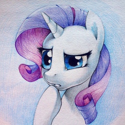 Size: 1280x1280 | Tagged: safe, artist:chakanyuantu, rarity, g4, female, solo, traditional art