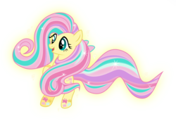 Size: 4000x2753 | Tagged: safe, artist:xebck, fluttershy, pegasus, pony, g4, twilight's kingdom, colored wings, female, gradient wings, high res, multicolored hair, multicolored wings, rainbow hair, rainbow power, rainbow power-ified, rainbow tail, rainbow wings, simple background, solo, transparent background, vector, wings
