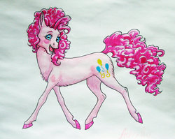 Size: 900x717 | Tagged: safe, artist:ackryllis, pinkie pie, g4, female, solo, traditional art