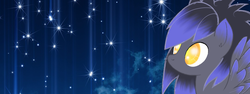 Size: 845x318 | Tagged: safe, artist:divergentassailant, oc, oc only, oc:deft serenity, cloud, cloudy, icon, night, portrait, solo, stars