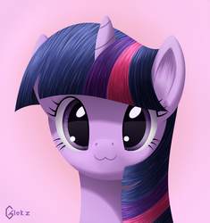 Size: 3000x3192 | Tagged: safe, artist:galekz, twilight sparkle, g4, :3, ear fluff, female, high res, looking at you, portrait, simple background, smiling, solo, twilight cat