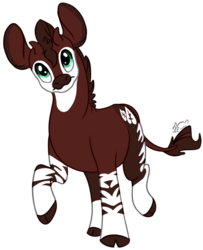 Size: 561x692 | Tagged: safe, artist:cassandra1891, oc, oc only, oc:tahari, okapi, solo