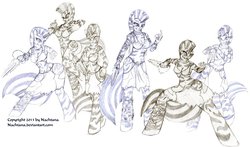 Size: 1024x601 | Tagged: safe, artist:nachtana, zebra, anthro, crossover, hordes, traditional art, warmahordes