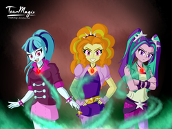 Size: 1024x768 | Tagged: dead source, safe, artist:teammagix, adagio dazzle, aria blaze, sonata dusk, equestria girls, g4, my little pony equestria girls: rainbow rocks, the dazzlings