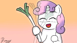 Size: 1920x1080 | Tagged: safe, artist:php26, sweetie belle, g4, animated, female, leek, leek spin, parody, solo