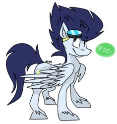 Size: 1024x1085 | Tagged: safe, artist:dizzee-toaster, soarin', g4, backwards cutie mark, dialogue, goggles, male, simple background, solo, transparent background