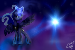 Size: 1024x689 | Tagged: safe, artist:rflzqt, princess luna, g4, female, solo