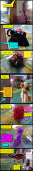 Size: 612x3102 | Tagged: safe, artist:spiffy, applejack, fluttershy, rainbow dash, rarity, spike, twilight sparkle, dragon, earth pony, giant crab, pegasus, pony, unicorn, comic:friendship is dragons, g4, all fours, apple, beast wars, collaboration, comic, dungeons and dragons, eyes closed, food, gelatinous cube, hero factory, irl, jelly, lego, male, photo, rarity fighting a giant crab, razorclaw, rearing, toy, transformers, unicorn twilight