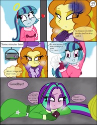 Size: 784x1018 | Tagged: safe, artist:queentigrel, adagio dazzle, aria blaze, sonata dusk, equestria girls, g4, :3, a dazzling winter, comic, halo, heart, strategically covered