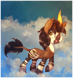 Size: 988x1056 | Tagged: safe, artist:cappydarn, oc, oc only, okapi, original species, solo, stripes