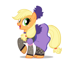 Size: 2800x2500 | Tagged: safe, artist:mixermike622, applejack, earth pony, pony, g4, applejack also dresses in style, clothes, dress, female, mare, puffy sleeves, saloon dress, simple background, solo, transparent background