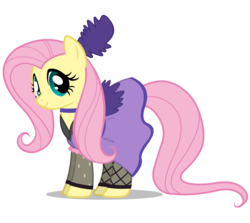 Size: 2800x2500 | Tagged: safe, artist:mixermike622, fluttershy, pegasus, pony, g4, clothes, dress, female, mare, saloon dress, simple background, solo, transparent background