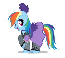 Size: 2800x2500 | Tagged: safe, artist:mixermike622, rainbow dash, pegasus, pony, g4, clothes, cute, dashabetes, dress, female, mare, puffy sleeves, rainbow dash always dresses in style, saloon dress, simple background, solo, transparent background