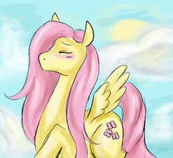 Size: 2480x2276 | Tagged: safe, artist:kaeaskavi, fluttershy, g4, eyes closed, female, high res, solo