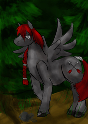 Size: 2480x3508 | Tagged: safe, artist:kaeaskavi, oc, oc only, oc:wicked hunt, pegasus, pony, high res, solo