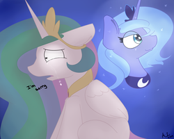 Size: 2500x2000 | Tagged: safe, artist:aibrony132, artist:artsyambi, princess celestia, princess luna, pony, g4, duo, high res, s1 luna