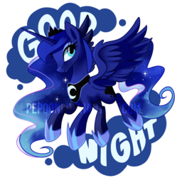 Size: 716x720 | Tagged: safe, artist:pepooni, princess luna, alicorn, pony, g4, cute, female, flying, lunabetes, mare, obtrusive watermark, solo, watermark