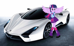 Size: 1920x1200 | Tagged: safe, twilight sparkle, equestria girls, g4, car, ponied up, ssc tuatara, twilight sparkle (alicorn)