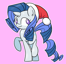 Size: 1200x1168 | Tagged: safe, rarity, g4, christmas, hat, santa hat