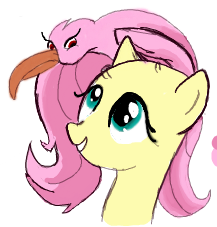 Size: 217x227 | Tagged: safe, artist:woox, fluttershy, g4, bald, female, flockmod, mane monster, solo