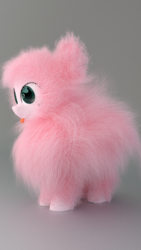 Size: 1080x1920 | Tagged: safe, artist:tdw, oc, oc only, oc:fluffle puff, 3d, blender, detailed, pixiv, realistic, solo, tongue out