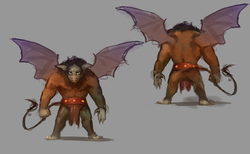 Size: 1200x741 | Tagged: safe, artist:huussii, scorpan, concept art, male, reference sheet, solo, spread wings, wings