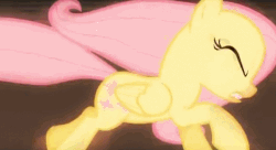 Size: 699x380 | Tagged: safe, screencap, fluttershy, g4, season 1, stare master, animated, cropped, female, run cycle, running, solo