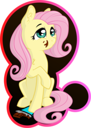 Size: 2151x3046 | Tagged: safe, artist:amberpendant, fluttershy, g4, chocolate, eating, female, high res, solo