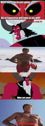 Size: 582x1632 | Tagged: safe, lord tirek, g4, baywatch, david hasselhoff, exploitable meme, meme, the spongebob squarepants movie, tirek is doomed, tirek vs everyone meme