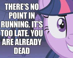 Size: 850x674 | Tagged: safe, twilight sparkle, g4, creepy, female, meme, solo