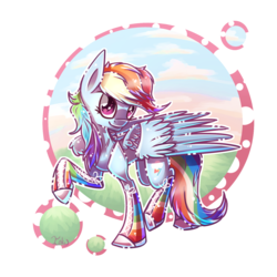 Size: 1500x1500 | Tagged: safe, artist:inky-pinkie, rainbow dash, g4, chibi, clothes, converse, cute, female, shoes, socks, solo, striped socks