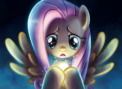Size: 1936x1406 | Tagged: safe, artist:light262, fluttershy, pegasus, pony, g4, bust, female, holding, light, solo, spread wings, wings