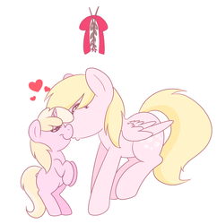 Size: 1222x1261 | Tagged: safe, artist:ponycide, derpy hooves, dinky hooves, pegasus, pony, g4, equestria's best mother, female, mare, mistletoe