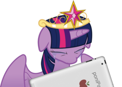 Size: 1454x1035 | Tagged: safe, twilight sparkle, alicorn, pony, g4, crying, female, ipad, mare, twilight sparkle (alicorn)