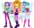 Size: 4886x4000 | Tagged: dead source, safe, artist:theshadowstone, adagio dazzle, aria blaze, sonata dusk, siren, equestria girls, g4, my little pony equestria girls: rainbow rocks, absurd resolution, alternate design, badass, boots, fish tail, shoes, simple background, the dazzlings, transformation, transparent background, trio, vector