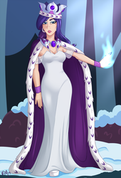 Size: 1000x1473 | Tagged: safe, artist:emberfan11, princess platinum, rarity, human, g4, digital art, female, humanized, jewelry, nail polish, regalia, snow, solo