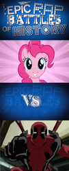 Size: 415x1024 | Tagged: safe, pinkie pie, g4, deadpool, epic rap battles of history, lyrics in the comments