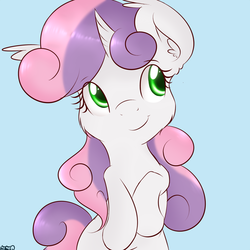 Size: 2000x2000 | Tagged: safe, artist:freefraq, sweetie belle, g4, cute, ear fluff, female, high res, solo
