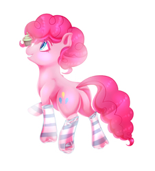 Size: 840x928 | Tagged: safe, artist:tgom, pinkie pie, g4, clothes, cupcake, female, socks, solo, striped socks