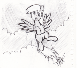Size: 1772x1558 | Tagged: safe, artist:digiral, derpy hooves, pegasus, pony, g4, female, mare, monochrome, solo