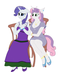 Size: 2120x2648 | Tagged: safe, artist:spidivonmarder, rarity, sweetie belle, anthro, g4, high res, nail polish