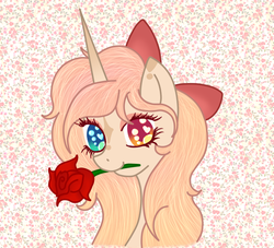 Size: 600x545 | Tagged: safe, artist:oasis-image, oc, oc only, heterochromia, rose, solo